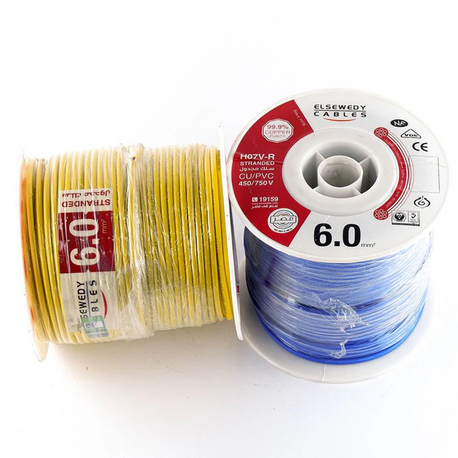 سلك نحاس CU / PVC مجدول 6 مم مجدول 6 مم